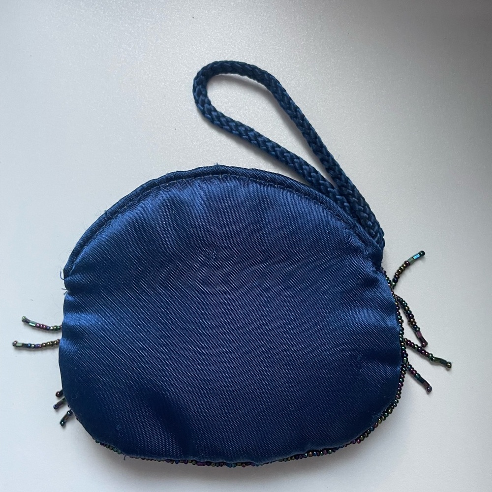 Elegant Blue Beaded Women's Bag - Picture 3 of 3